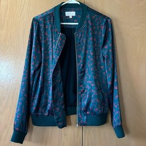 💚Green floral bomber jacket💚
